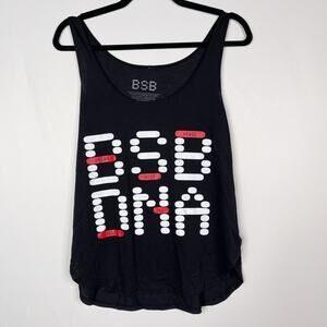 BSB Backstreet Boys DNA Tour Tank Top Womens Small S Black Scoop Neck Side Slit
